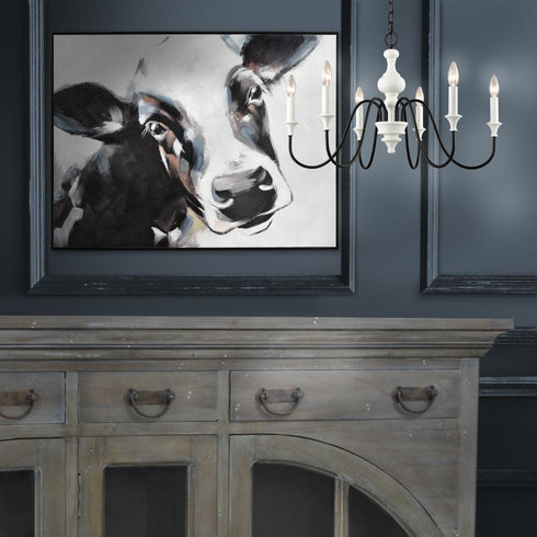 Elk Lucy the Cow WALL ART in White Finish Model: S0016-8146