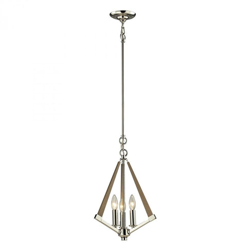 Elk Madera MINI PENDANT in Polished Nickel Taupe Taupe Finish Model: 31472/3