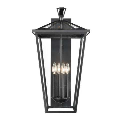 Elk Main Street 28 Inch High 4 Light Outdoor Sconce in Black Model: 45476/4
