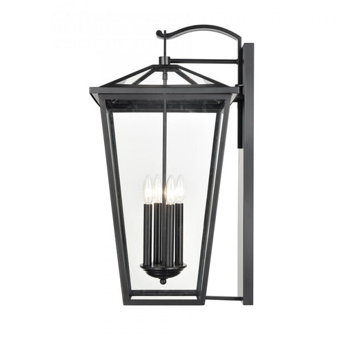 Elk Main Street 28 Inch High 4 Light Outdoor Sconce in Black Model: 45476/4