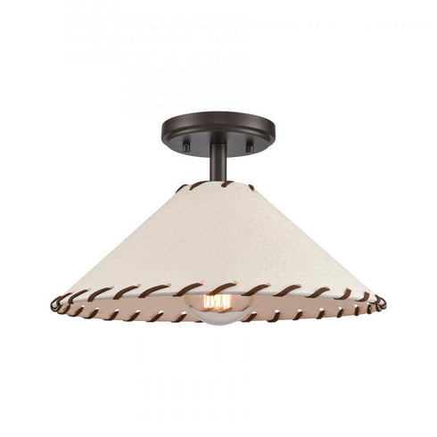 Elk Marion 14 Inch Wide 1 Light Semi Flush Mount in Oil Rubbed Bronze Model: 90270/1