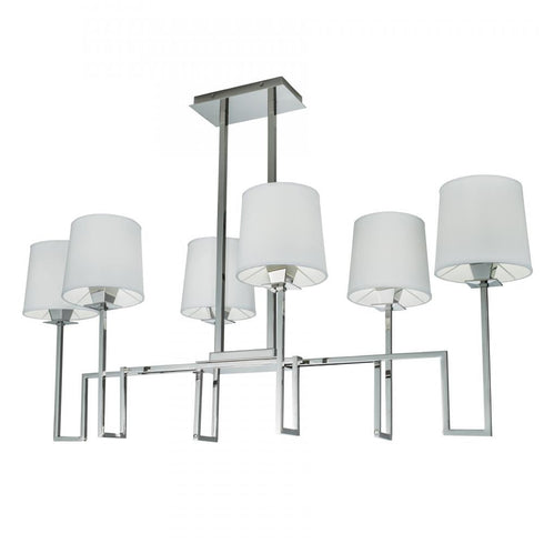 Elk Maya 48 Inch Wide 6 Light Linear Chandelier in Polished Nickel Model: 9678-PN-WS
