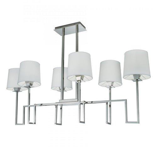 Elk Maya 48 Inch Wide 6 Light Linear Chandelier in Polished Nickel Model: 9678-PN-WS