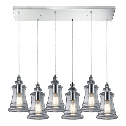 Elk Menlow Park 6 Light MINI PENDANT in Polished Chrome Finish Model: 60052-6RC