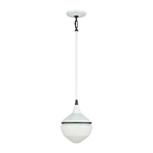 Elk Mid Century Schoolhouse MINI PENDANT in Enamel White Finish Model: 69294/1
