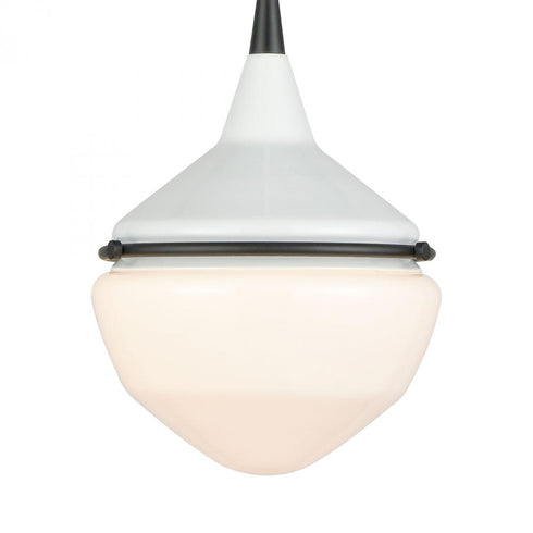 Elk Mid Century Schoolhouse MINI PENDANT in Enamel White Finish Model: 69294/1