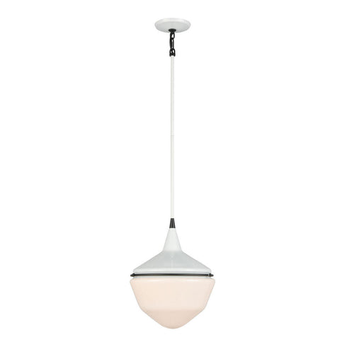 Elk Mid Century Schoolhouse MINI PENDANT in Enamel White Finish Model: 69295/1