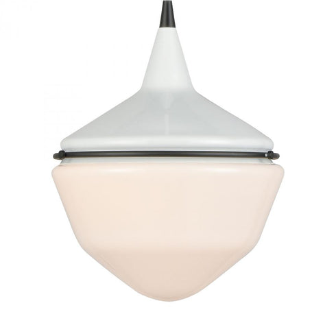 Elk Mid Century Schoolhouse MINI PENDANT in Enamel White Finish Model: 69295/1