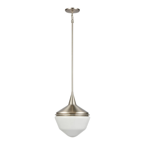 Elk Mid Century Schoolhouse MINI PENDANT in Satin Nickel Finish Model: 69285/1