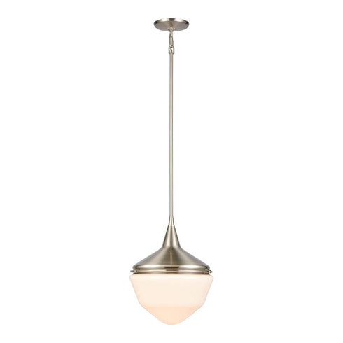 Elk Mid Century Schoolhouse MINI PENDANT in Satin Nickel Finish Model: 69285/1