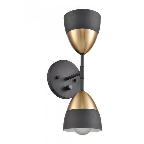 Elk Milla 14 Inch High 2 Light Sconce Charcoal Black Model: 52223/2