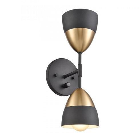 Elk Milla 14 Inch High 2 Light Sconce Charcoal Black Model: 52223/2