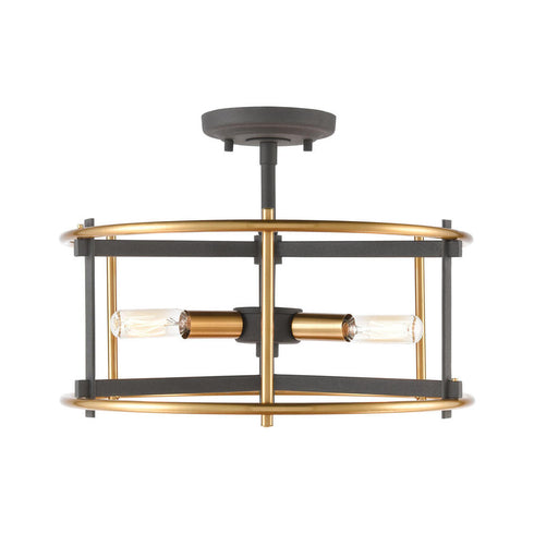 Elk Millington SEMI FLUSH MOUNT in Charcoal Finish Model: 46651/3