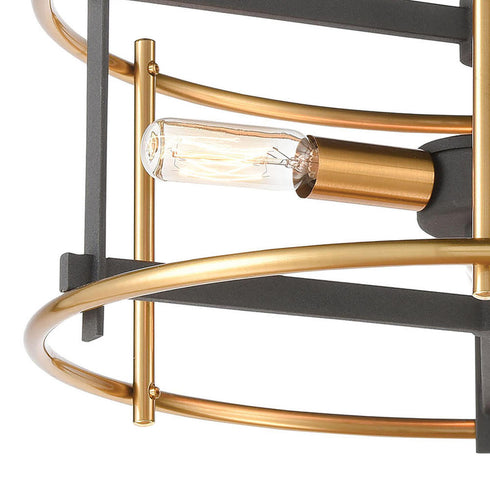 Elk Millington SEMI FLUSH MOUNT in Charcoal Finish Model: 46651/3