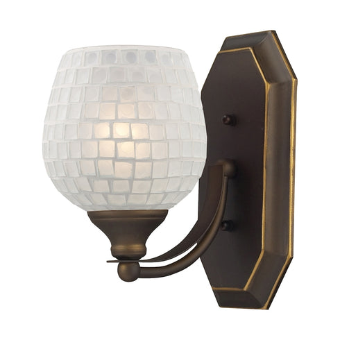 Elk Mix and Match Vanity VANITY LIGHT in Aged Bronze Finish Model: 570-1B-WHT
