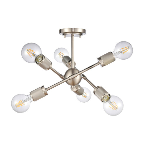 Elk Module SEMI FLUSH MOUNT in Satin Nickel Finish Model: 47666/6