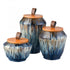 Elk Mulry Jar Set of 3 Green in Prussian Blue Glazed Model: S0037-11348/S3