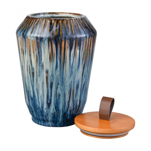 Elk Mulry Jar Set of 3 Green in Prussian Blue Glazed Model: S0037-11348/S3
