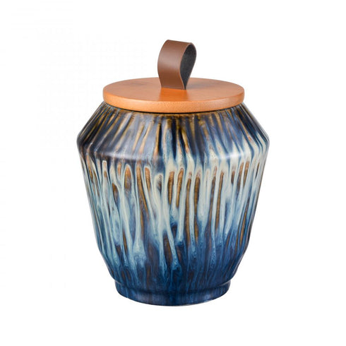 Elk Mulry Jar Set of 3 Green in Prussian Blue Glazed Model: S0037-11348/S3