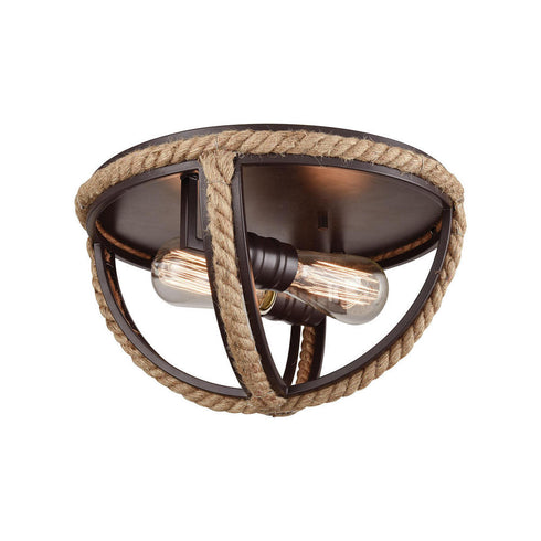 Elk Natural Rope FLUSH MOUNT in Oil Rubbed Bronze Finish Model: 63062-2