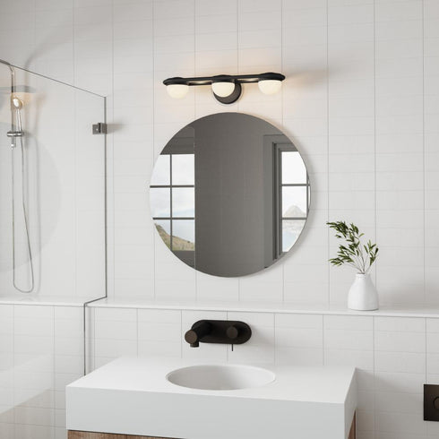 Elk Nelly 22 Inch Wide 3 Light Vanity Light in Matte Black Model: 81592/LED