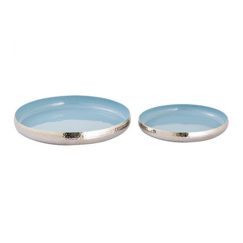 Elk Nelson Tray Set of 2 in Light Blue Enamel (2 pack) (2 pack) Model: H0897-9780/S2