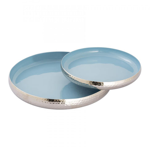Elk Nelson Tray Set of 2 in Light Blue Enamel (2 pack) (2 pack) Model: H0897-9780/S2