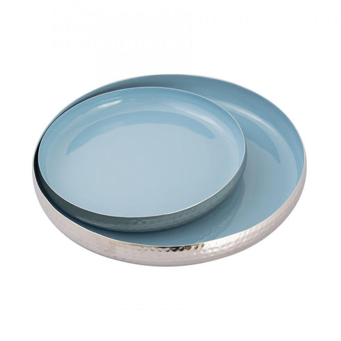 Elk Nelson Tray Set of 2 in Light Blue Enamel (2 pack) (2 pack) Model: H0897-9780/S2