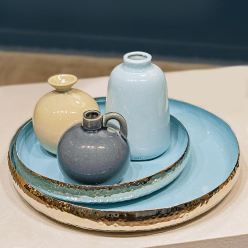 Elk Nelson Tray Set of 2 in Light Blue Enamel (2 pack) (2 pack) Model: H0897-9780/S2