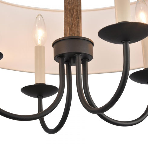 Elk Neville 20 Inch Wide 4 Light Semi Flush Mount Charcoal Black Model: 89704/4