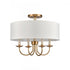 Elk Neville 20 Inch Wide 4 Light Semi Flush Mount Natural Brass Model: 89714/4