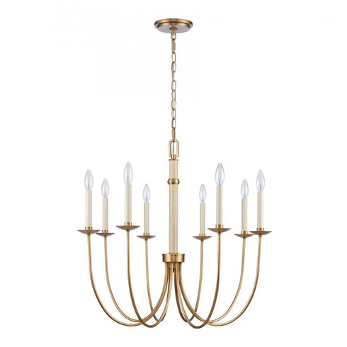 Elk Neville 28 Inch Wide 8 Light Chandelier Natural Brass Model: 89718/8