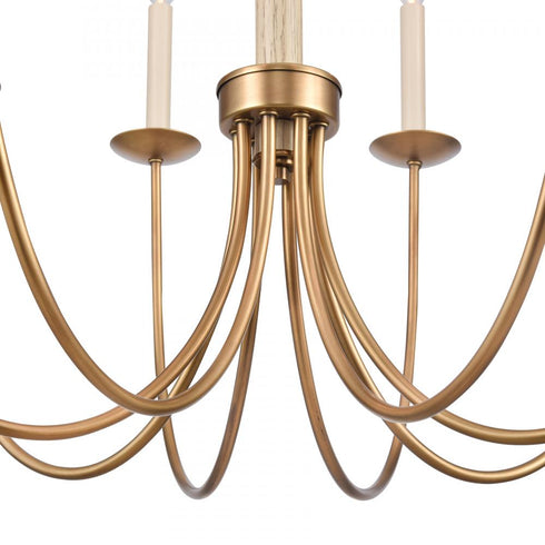 Elk Neville 28 Inch Wide 8 Light Chandelier Natural Brass Model: 89718/8