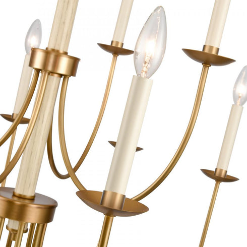 Elk Neville 34 Inch Wide 12 Light Chandelier Natural Brass Model: 89719/8+4