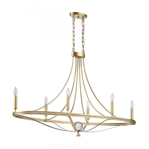 Elk Noura 46.5'' Wide 6 Light Linear Chandelier Model: 69486/6