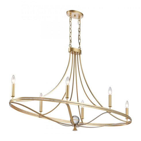 Elk Noura 46.5'' Wide 6 Light Linear Chandelier Model: 69486/6
