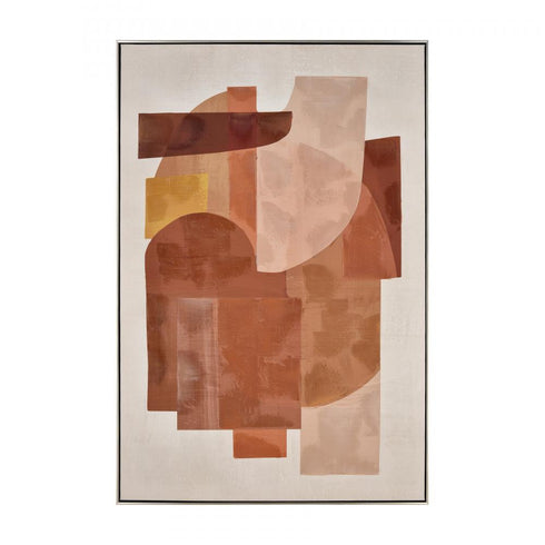 Elk Ochre Abstract Ochre Framed Abstract Wall Art in Rust Finish Model: S0016-11340