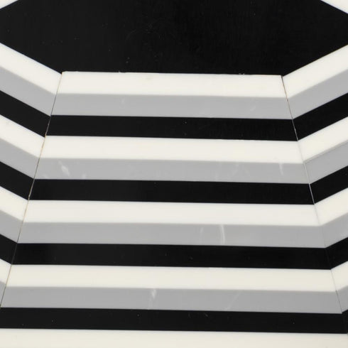 Elk Octagonal Striped Tray Set of 2 in White (2 pack) (2 pack) Model: H0807-9767/S2