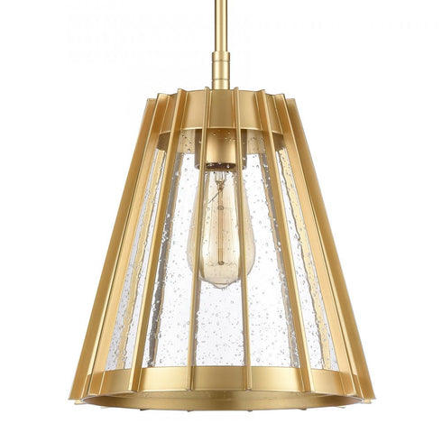 Elk Open Louvers 10 Inch Wide 1 Light Pendant in Champagne Gold Model: 82105/1