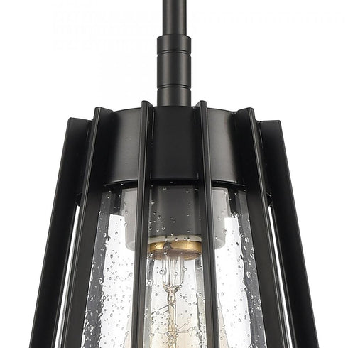 Elk Open Louvers 6.75 Inch Wide 1 Light Mini Pendant in Matte Black Model: 82114/1