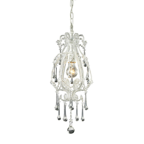 Elk Opulence 1 Light MINI PENDANT in Antique White Finish Model: 12003/1CL