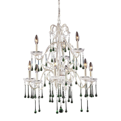 Elk Opulence 9 Light CHANDELIER in Antique White Finish Model: 4003/6+3LM
