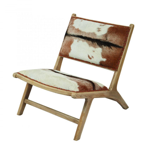 Elk Organic Modern Hairon Leather Lounger Model: 161-005OS
