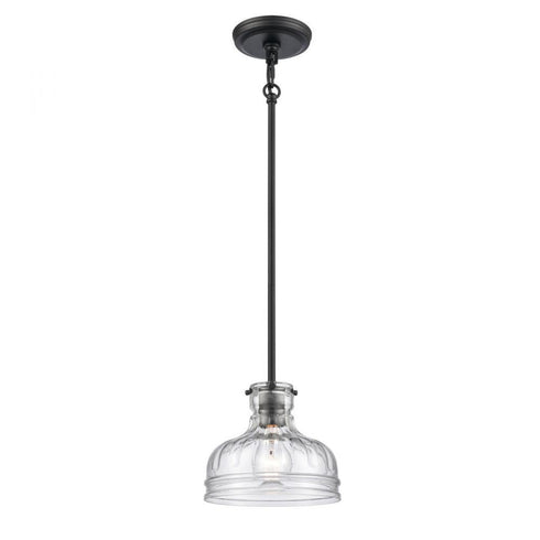 Elk Orinoco 8 Inch Wide 1 Light Mini Pendant in Matte Black Model: 67915/1