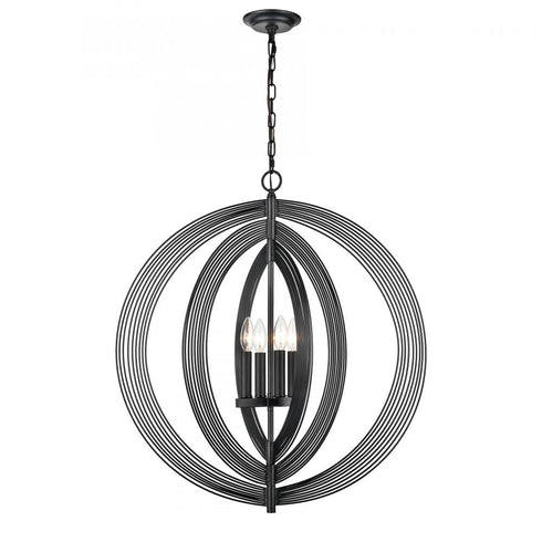 Elk Orme 27 Inch Wide 4 Light Pendant Black in Matte Black Finish Model: H0019-9622