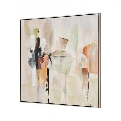 Elk Pastel Abstract Framed Wall Art in Ivory Finish Model: S0016-10170