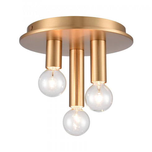 Elk Pepper 8 Inch Wide 3 Light Flush Mount in Brushed Gold Model: EC89853/3