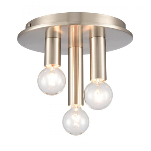 Elk Pepper 8 Inch Wide 3 Light Flush Mount in Brushed Nickel Model: EC89843/3