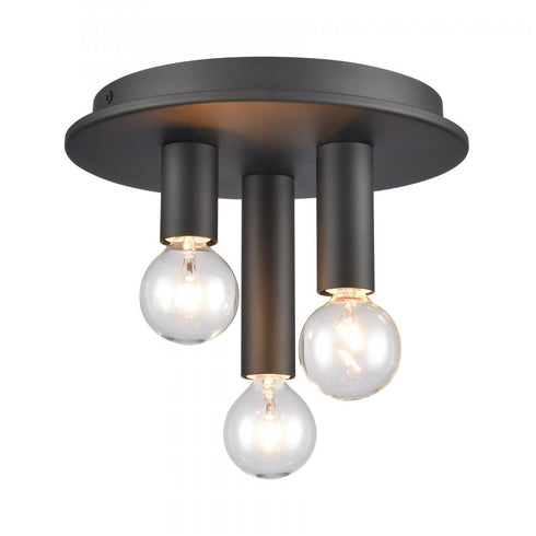 Elk Pepper 8 Inch Wide 3 Light Flush Mount in Matte Black Model: EC89833/3