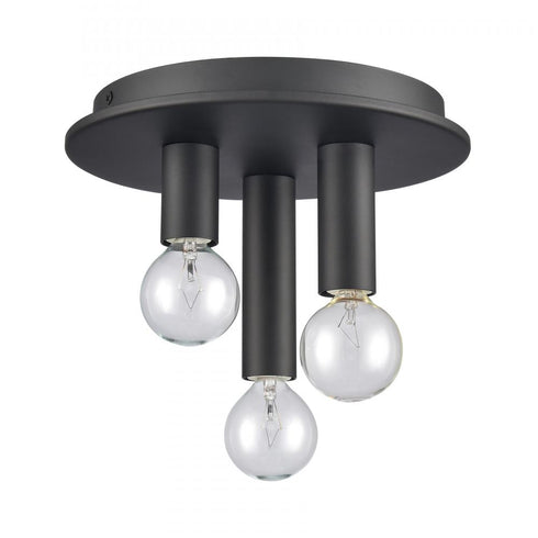 Elk Pepper 8 Inch Wide 3 Light Flush Mount in Matte Black Model: EC89833/3